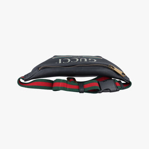 Pre-owned Gucci Print Black Leather 527792 bum bag/waist bag | stylenewstar