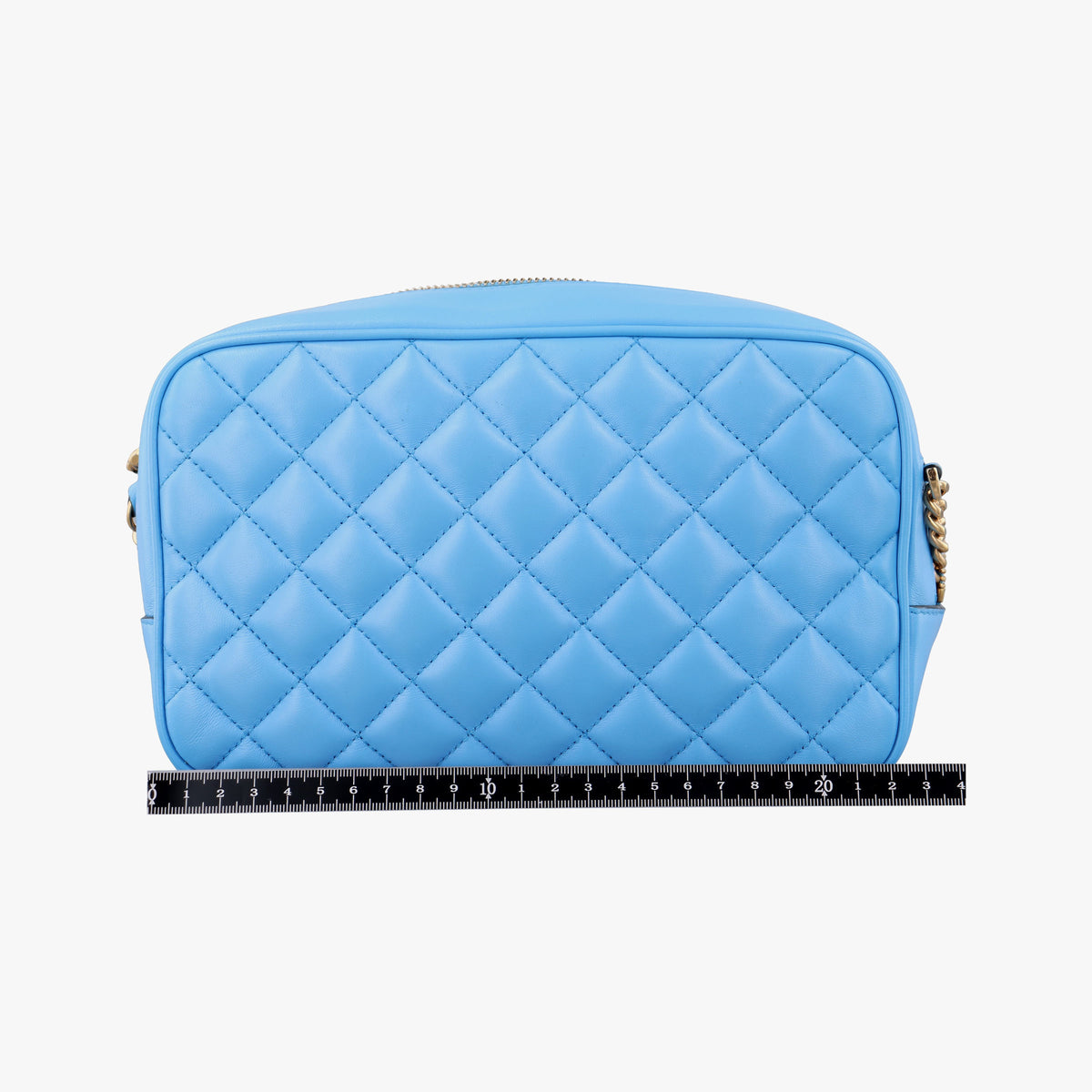 Vintage VERSACE La Medusa Camera Blue Leather  shoulderbag | stylenewstar