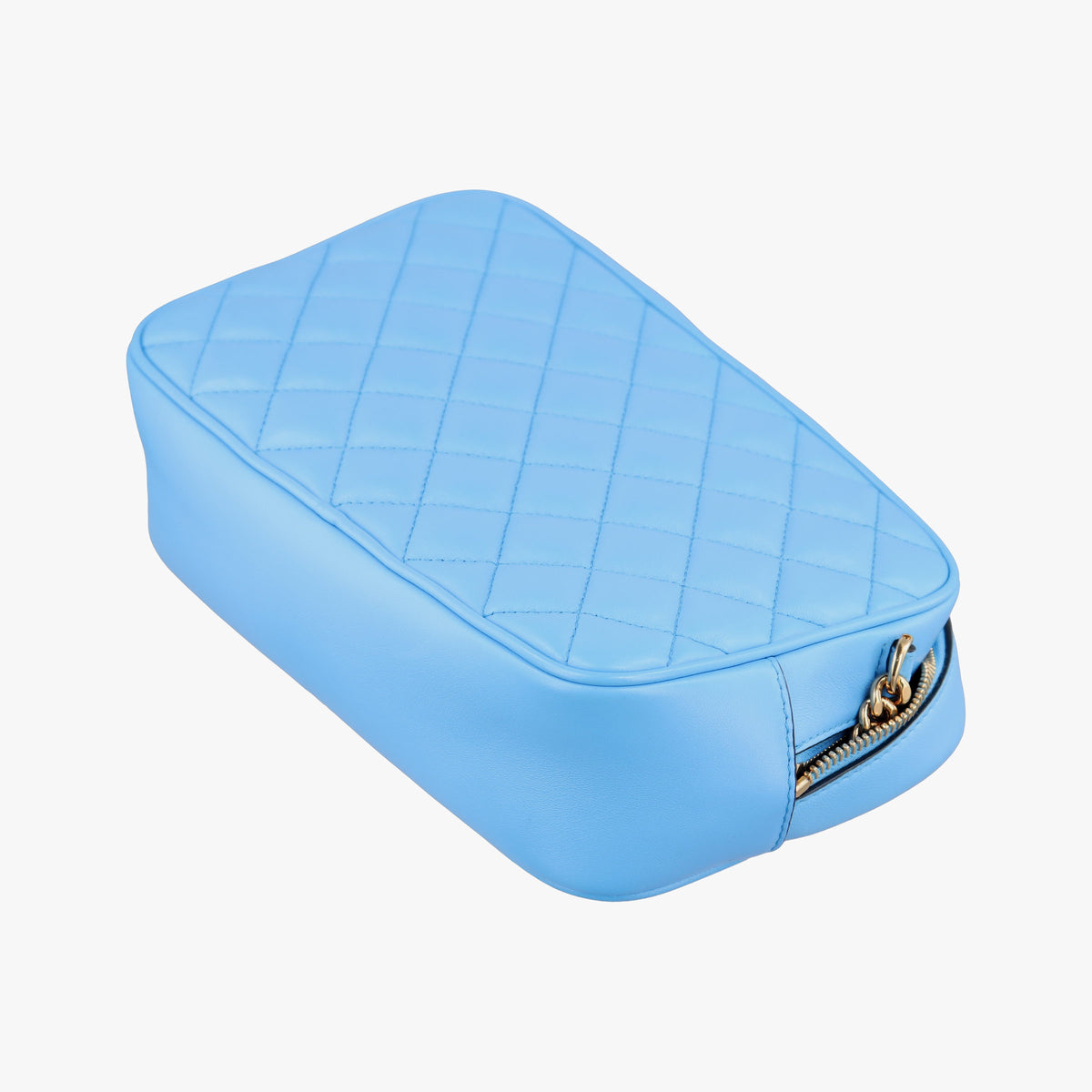 Vintage VERSACE La Medusa Camera Blue Leather  shoulderbag | stylenewstar