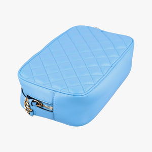 Vintage VERSACE La Medusa Camera Blue Leather  shoulderbag | stylenewstar