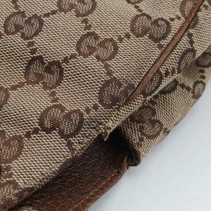 Pre-owned Gucci New Jackie Beige × Brown Canvas × Leather 124409 shoulderbag | stylenewstar
