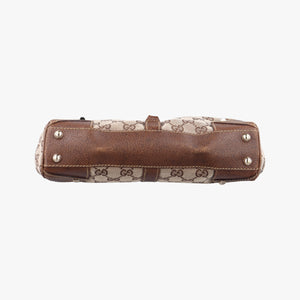 Pre-owned Gucci New Jackie Beige × Brown Canvas × Leather 124409 shoulderbag | stylenewstar