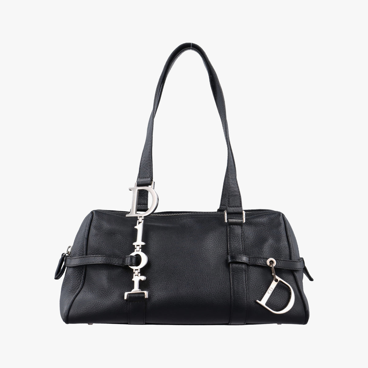 Vintage Christian Dior D-Charm BowlerL Black Leather  shoulderbag | stylenewstar