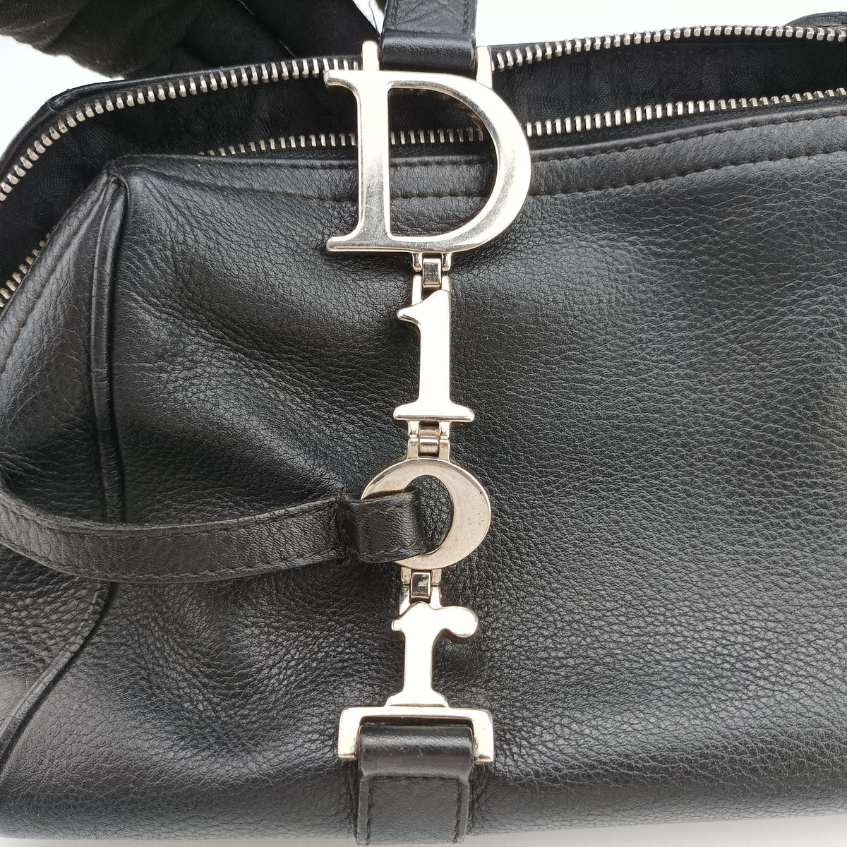 Vintage Christian Dior D-Charm BowlerL Black Leather  shoulderbag | stylenewstar