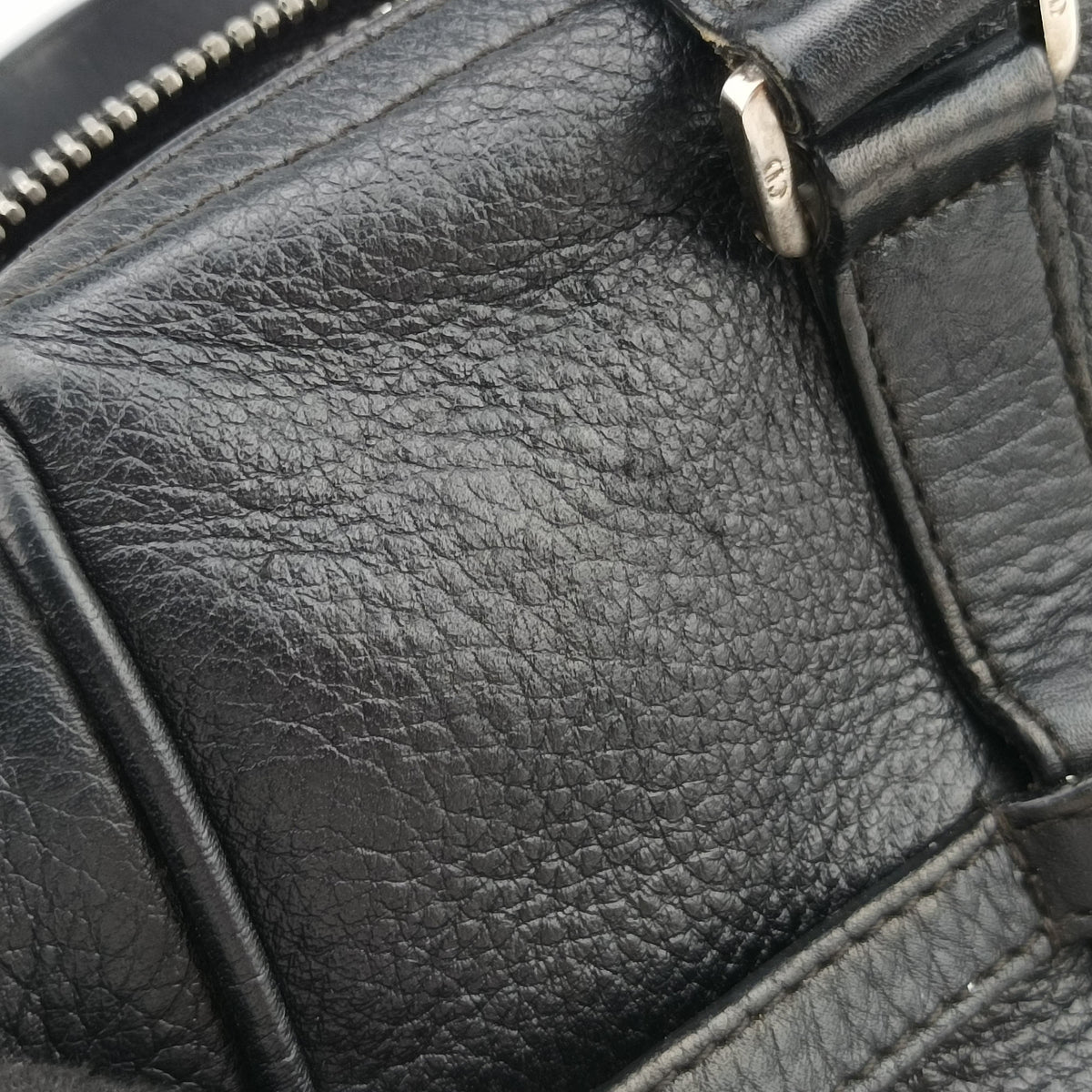 Vintage Christian Dior D-Charm BowlerL Black Leather  shoulderbag | stylenewstar