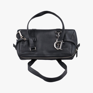 Vintage Christian Dior D-Charm BowlerL Black Leather  shoulderbag | stylenewstar