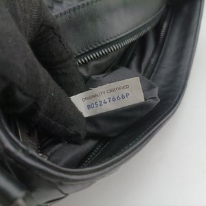 Pre-owned Bottega Veneta Intrecciato Black lambskin  shoulderbag | stylenewstar