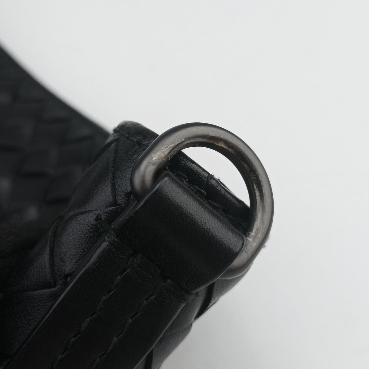 Pre-owned Bottega Veneta Intrecciato Black lambskin  shoulderbag | stylenewstar