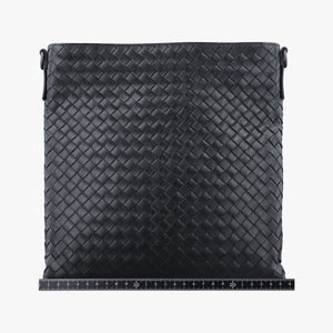 Pre-owned Bottega Veneta Intrecciato Black lambskin  shoulderbag | stylenewstar