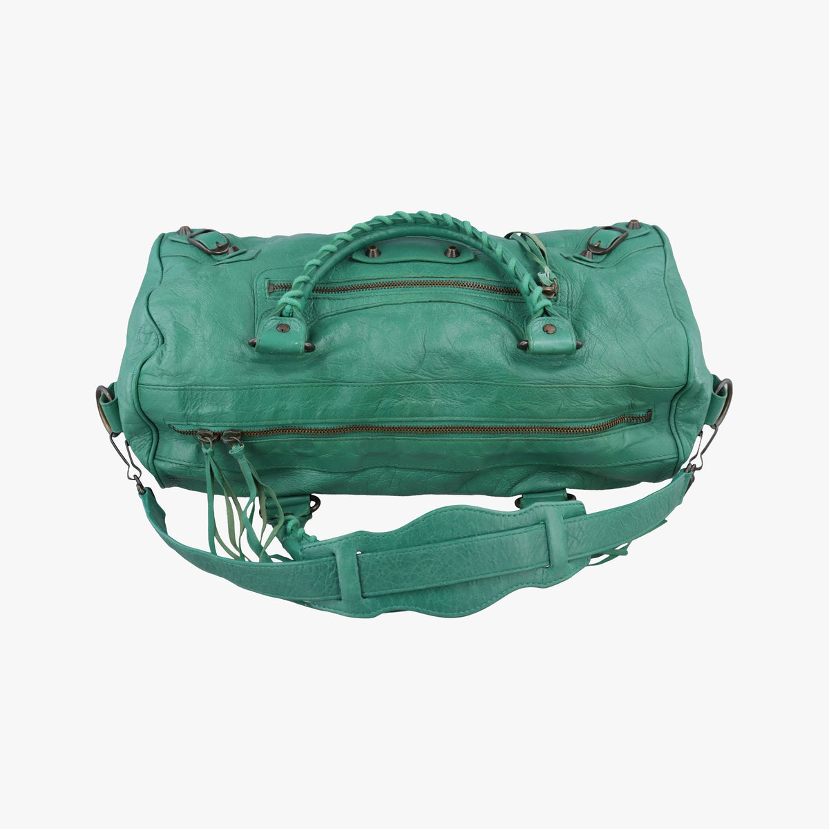 Pre-owned Balenciaga The Twiggy Green lambskin 128523 shoulderbag | stylenewstar