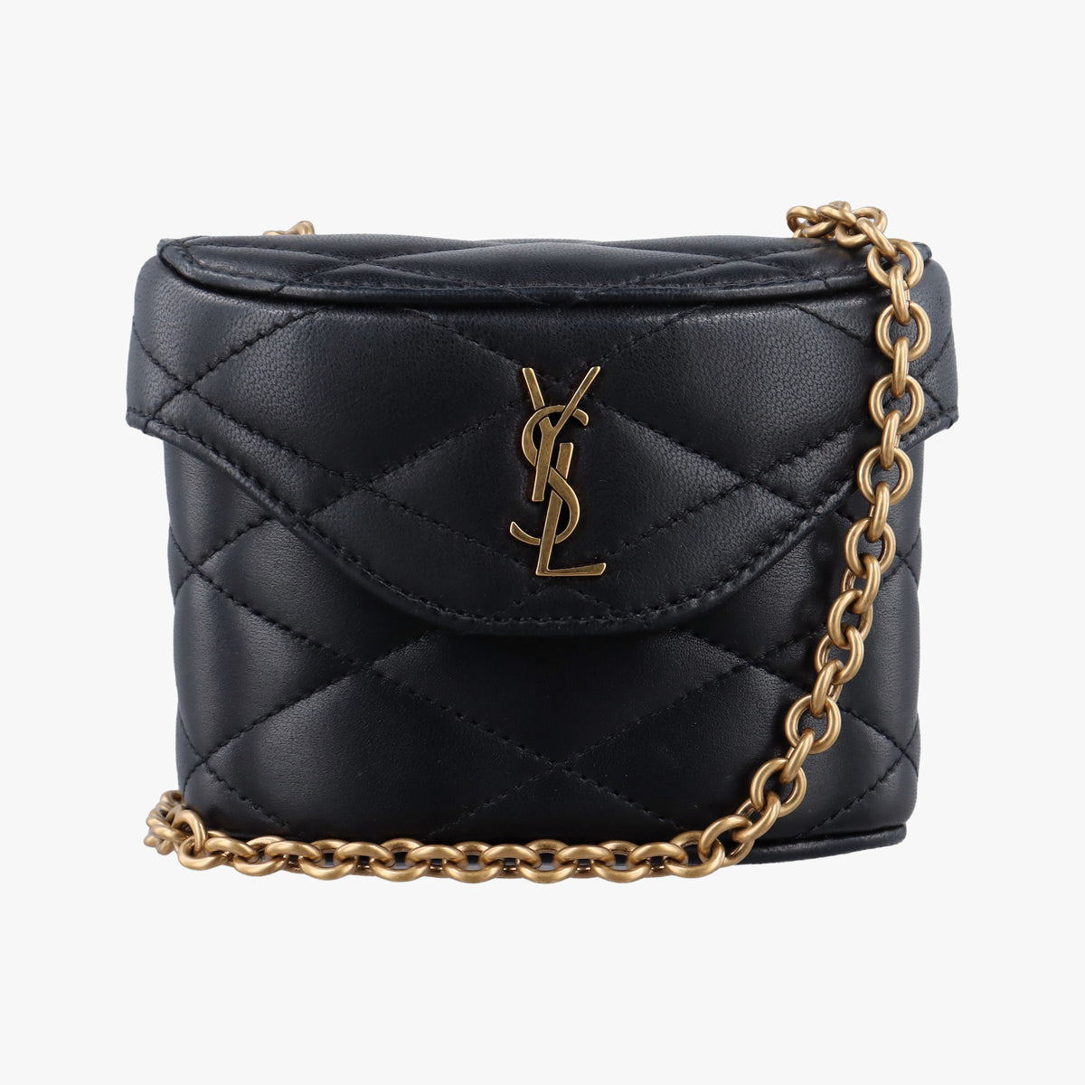 Pre-owned Yves Saint Laurent June Mini Black Leather 766793 shoulderbag | stylenewstar