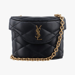 Pre-owned Yves Saint Laurent June Mini Black Leather 766793 shoulderbag | stylenewstar
