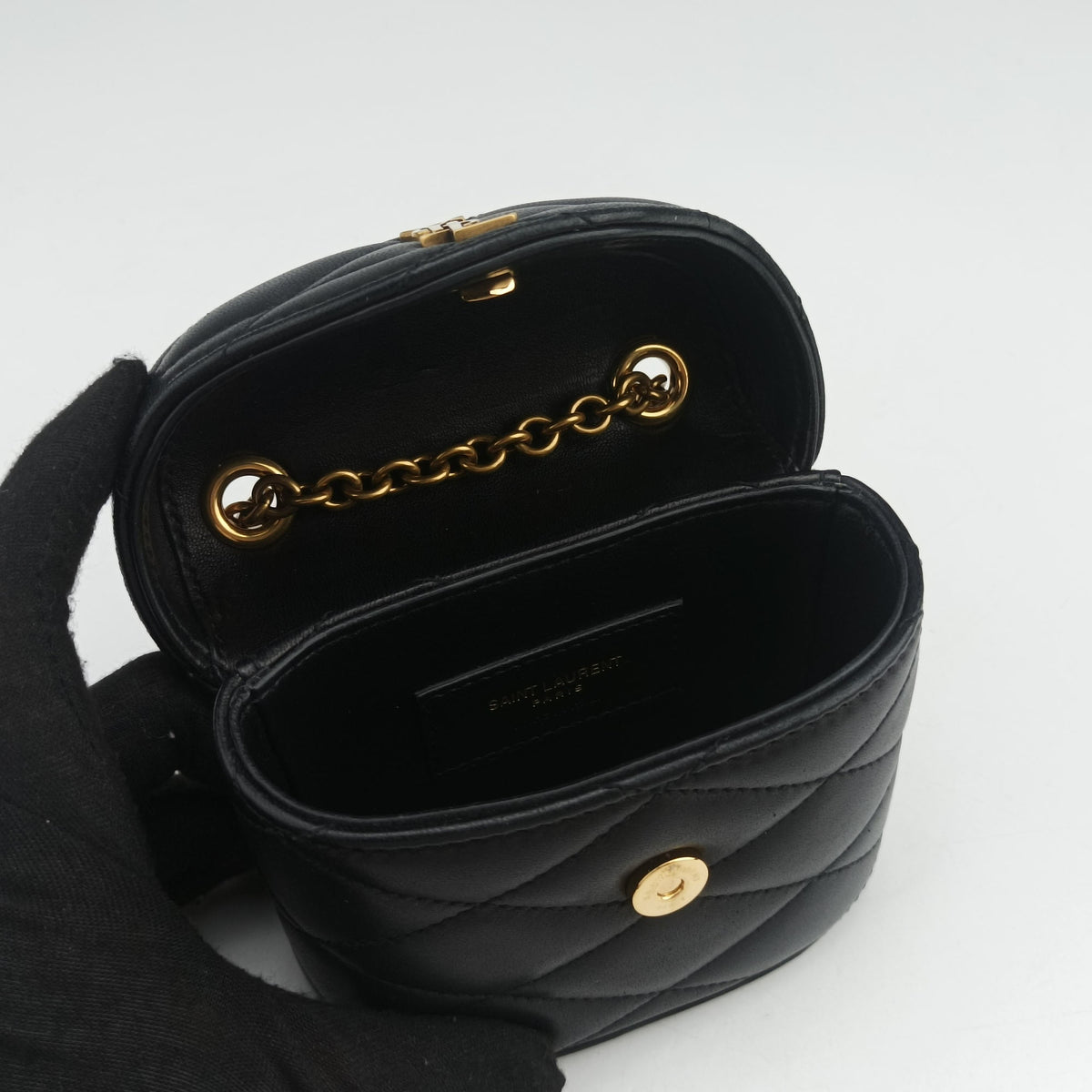 Pre-owned Yves Saint Laurent June Mini Black Leather 766793 shoulderbag | stylenewstar