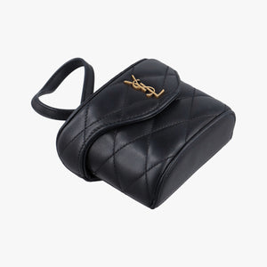 Pre-owned Yves Saint Laurent June Mini Black Leather 766793 shoulderbag | stylenewstar