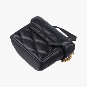 Pre-owned Yves Saint Laurent June Mini Black Leather 766793 shoulderbag | stylenewstar