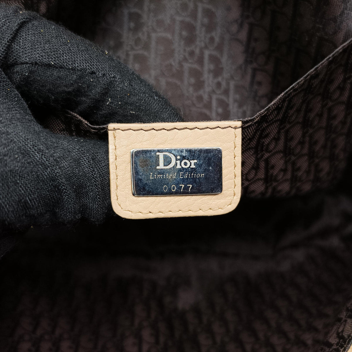 Vintage Christian Dior Peace Logo Crystal Beige Suede  shoulderbag | stylenewstar