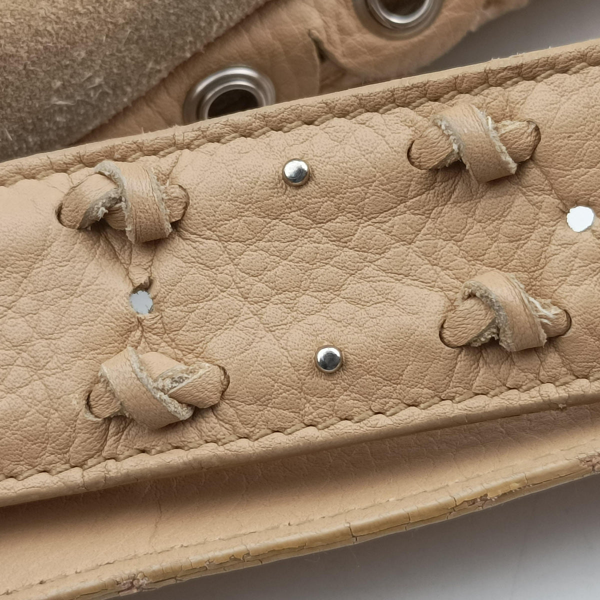 Vintage Christian Dior Peace Logo Crystal Beige Suede  shoulderbag | stylenewstar