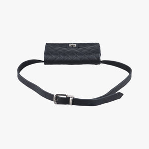 Pre-owned Chanel Matelasse 2.55 Black Caviar skin U48753 bum bag/waist bag | stylenewstar
