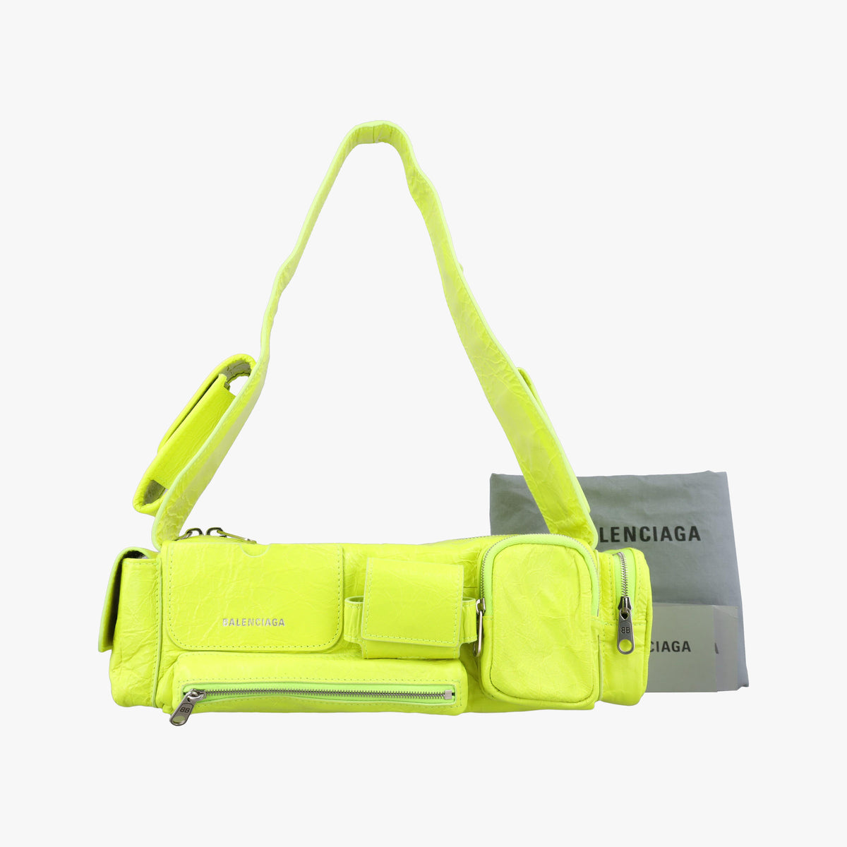 Pre-owned Balenciaga Superbusy XS Sling Bag Yellow leather 568008 shoulderbag | stylenewstar