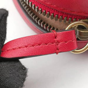 Pre-owned Gucci GG Marmont Red Leather 476434 bum bag/waist bag | stylenewstar