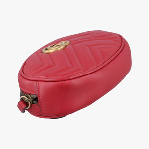 Pre-owned Gucci GG Marmont Red Leather 476434 bum bag/waist bag | stylenewstar