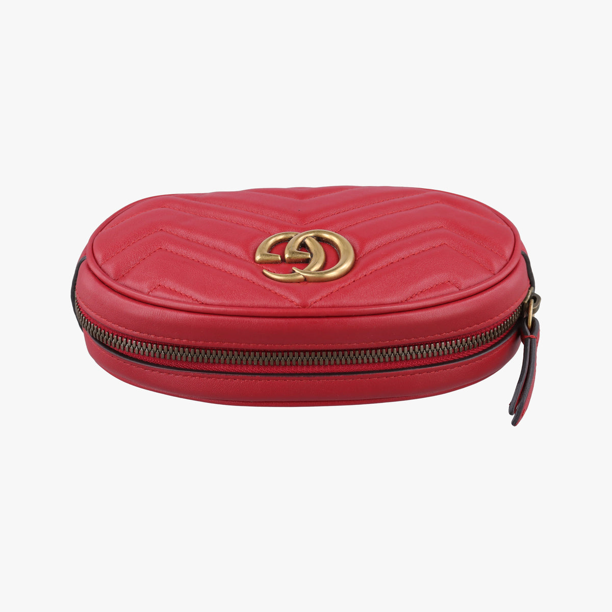 Pre-owned Gucci GG Marmont Red Leather 476434 bum bag/waist bag | stylenewstar
