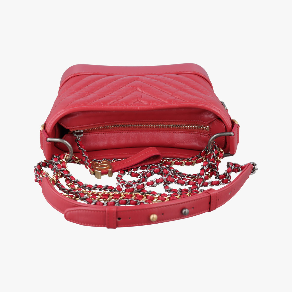 Vintage Chanel Gabrielle Red Leather A91810 shoulderbag | stylenewstar