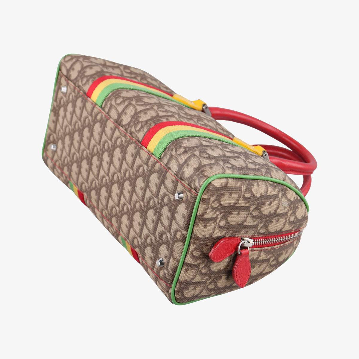 Secondhand Christian Dior Rasta Brown x Multicolor PVC-coated canvas x leather  handbag | stylenewstar