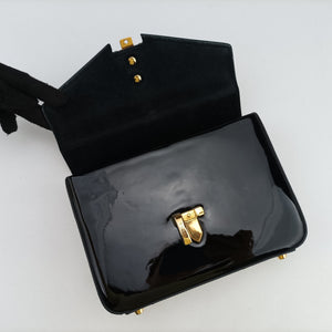 Pre-owned Gucci Sylvie 1969 Black Patent 589479 handbag | stylenewstar