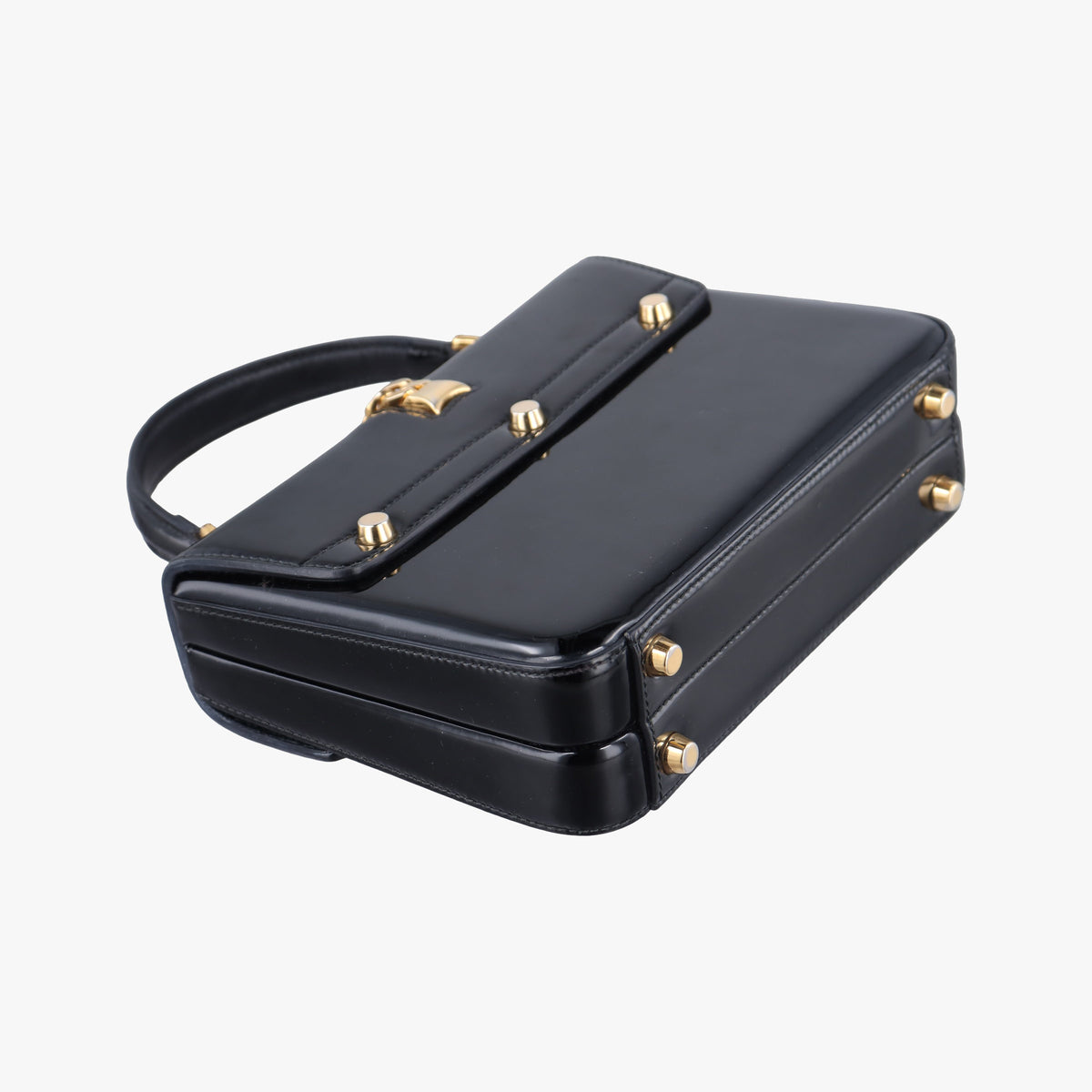 Pre-owned Gucci Sylvie 1969 Black Patent 589479 handbag | stylenewstar