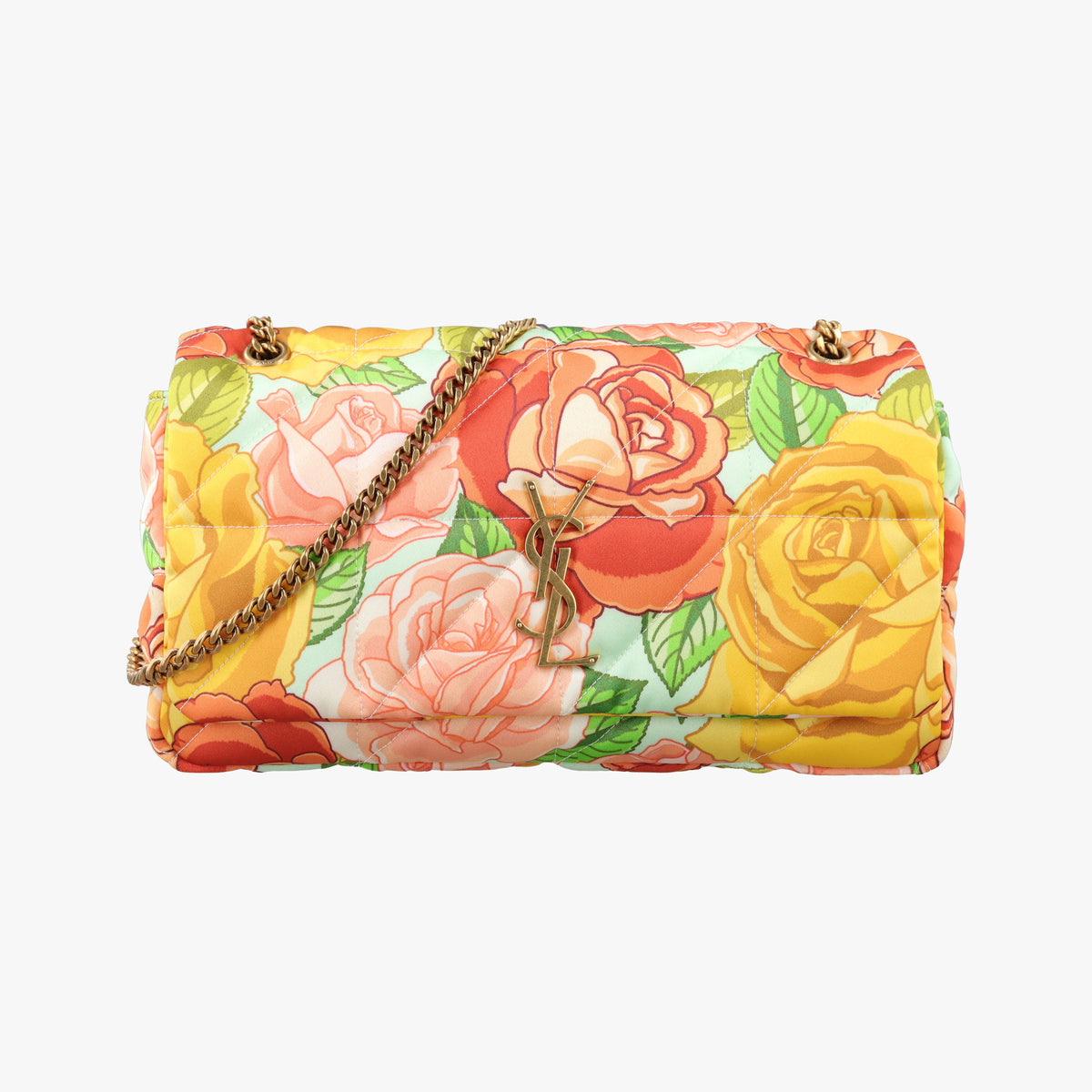 Pre-owned Yves Saint Laurent Jamie Floral Multicolour Satin  shoulderbag | stylenewstar