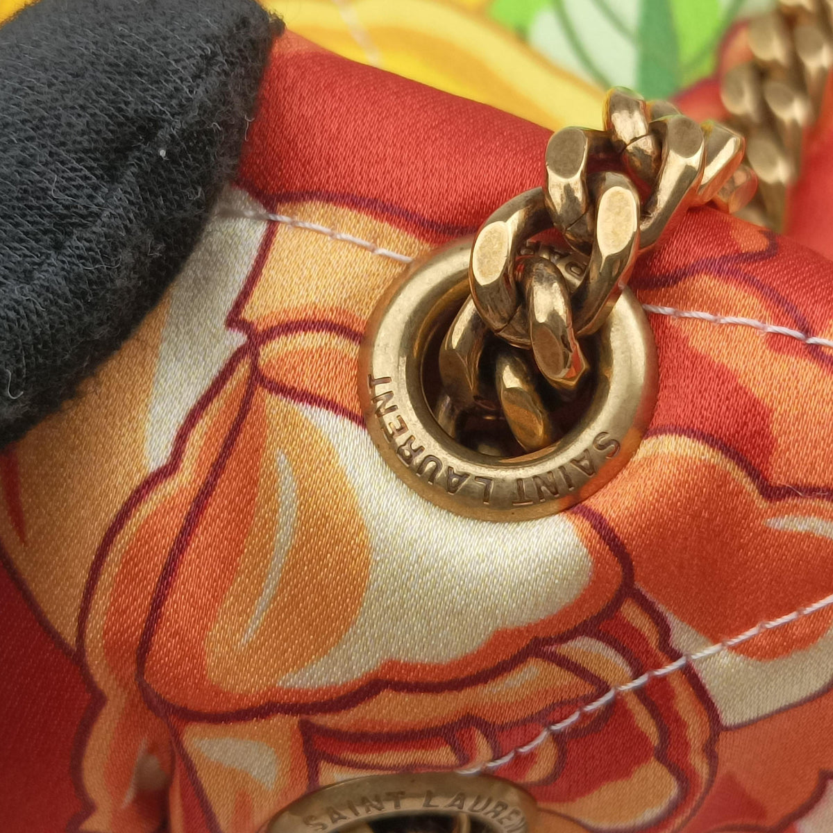 Pre-owned Yves Saint Laurent Jamie Floral Multicolour Satin  shoulderbag | stylenewstar