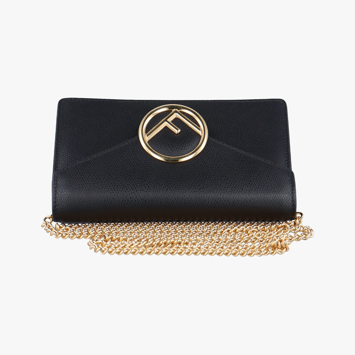 Pre-owned Fendi F is Black Leather 8BM005 shoulderbag | stylenewstar
