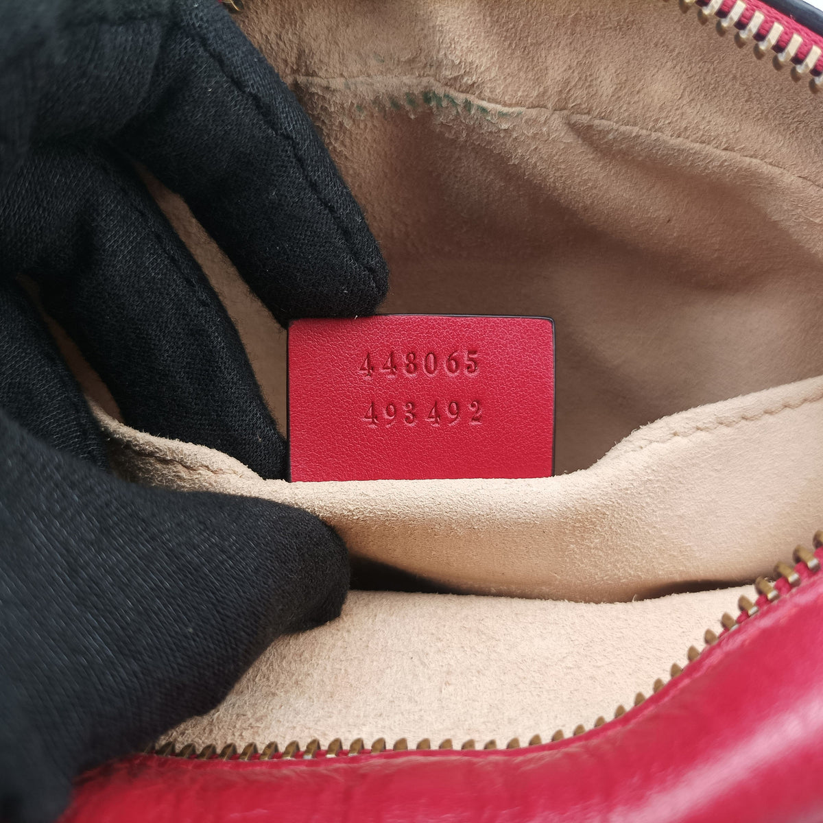 Pre-owned Gucci GG Marmont Red Leather 448065 shoulderbag | stylenewstar