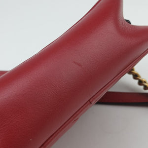 Pre-owned Gucci GG Marmont Red Leather 448065 shoulderbag | stylenewstar