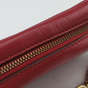 Pre-owned Gucci GG Marmont Red Leather 448065 shoulderbag | stylenewstar
