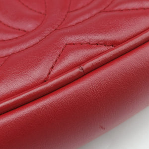 Pre-owned Gucci GG Marmont Red Leather 448065 shoulderbag | stylenewstar