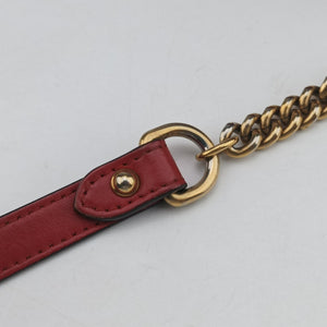 Pre-owned Gucci GG Marmont Red Leather 448065 shoulderbag | stylenewstar