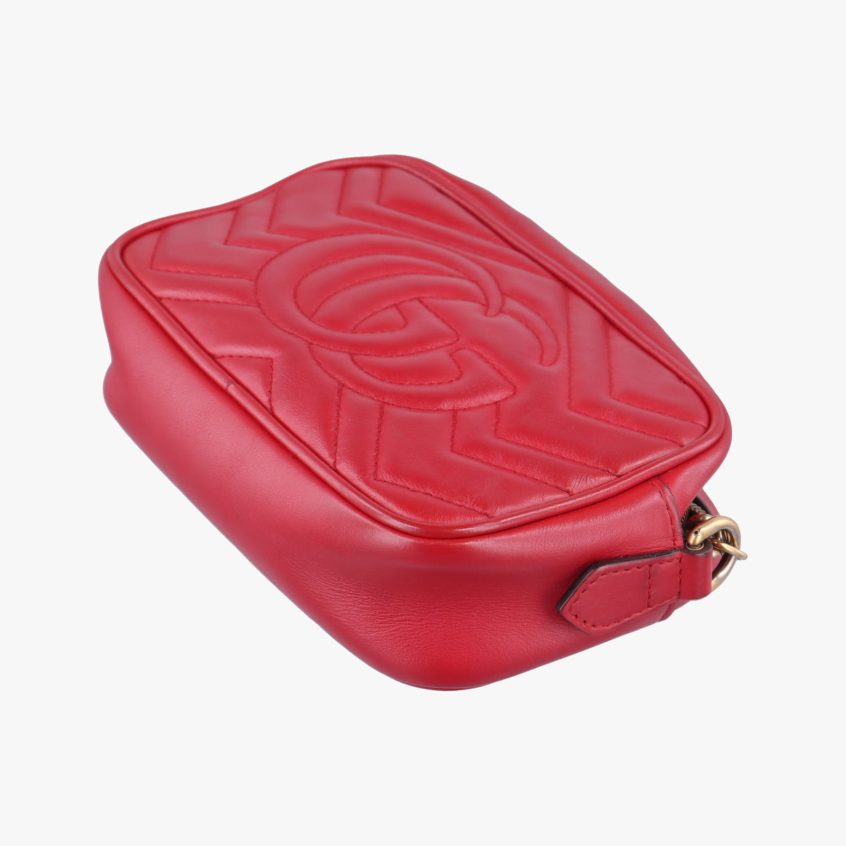 Pre-owned Gucci GG Marmont Red Leather 448065 shoulderbag | stylenewstar