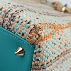 Pre-owned Christian Dior Lady Dior Multicolor Textile x Leather  shoulderbag | stylenewstar