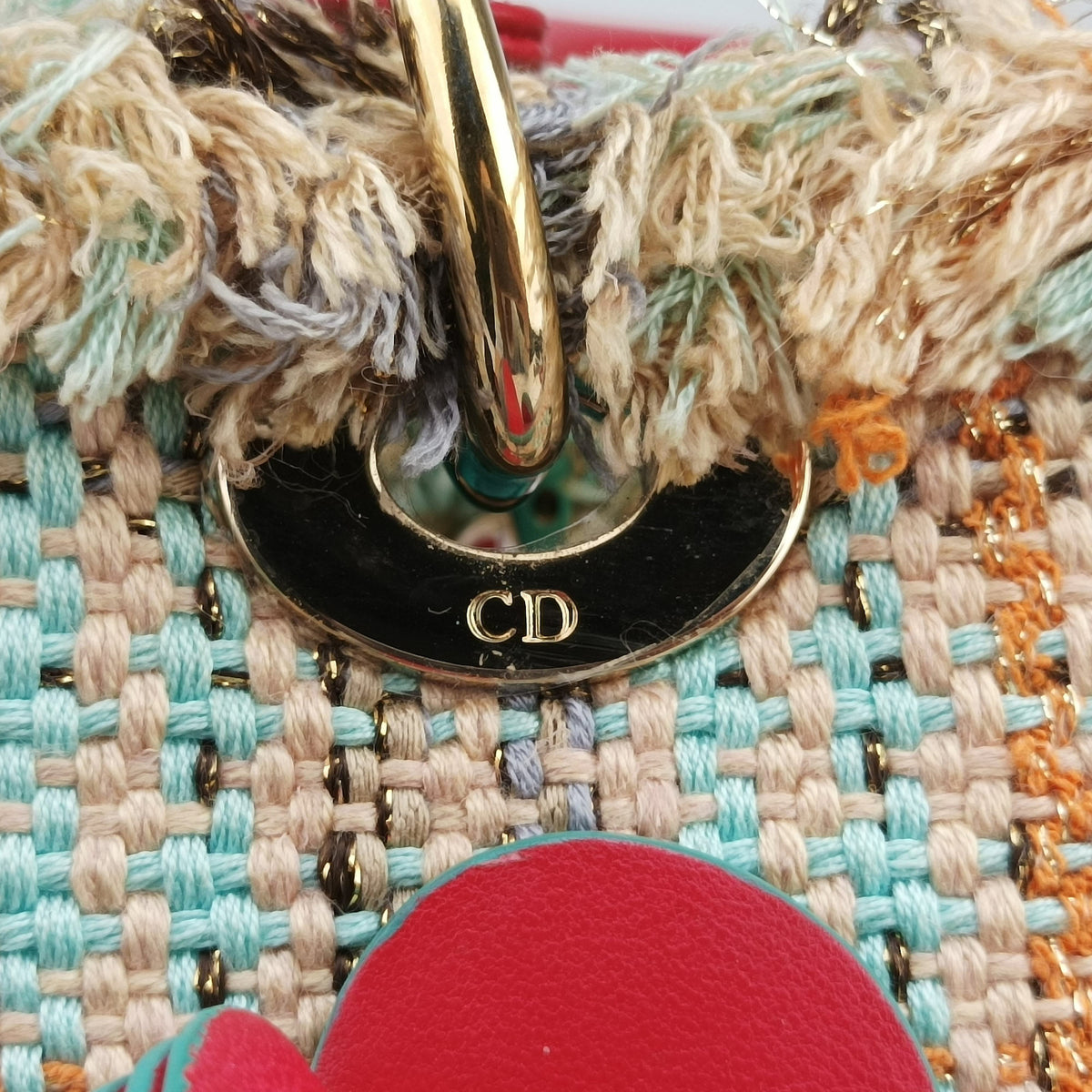 Pre-owned Christian Dior Lady Dior Multicolor Textile x Leather  shoulderbag | stylenewstar