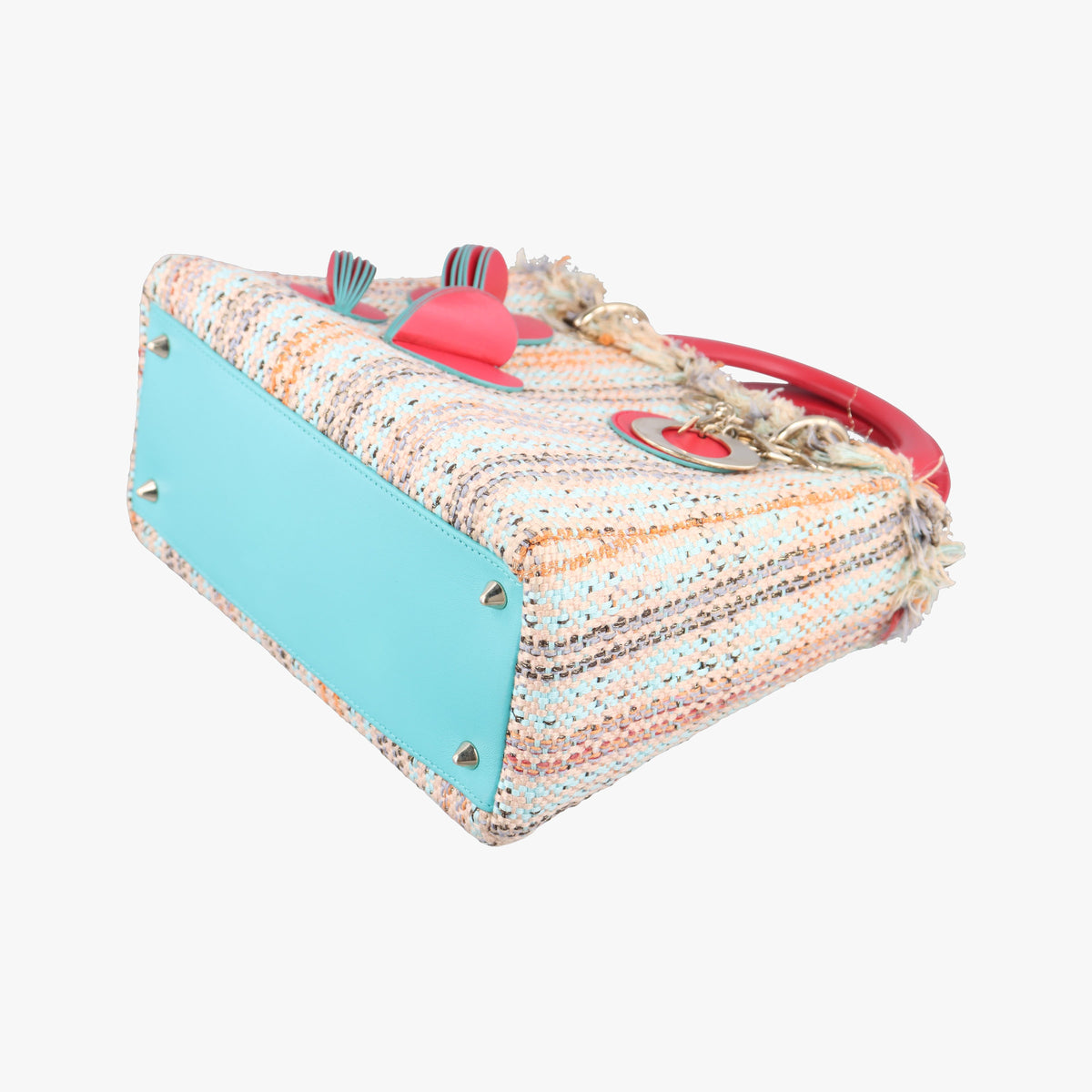 Pre-owned Christian Dior Lady Dior Multicolor Textile x Leather  shoulderbag | stylenewstar