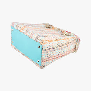 Pre-owned Christian Dior Lady Dior Multicolor Textile x Leather  shoulderbag | stylenewstar