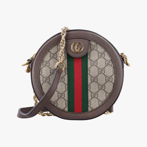 Pre-owned Gucci Ophidia Brown×beige PVC coated canvas×Leather 550618 shoulderbag | stylenewstar