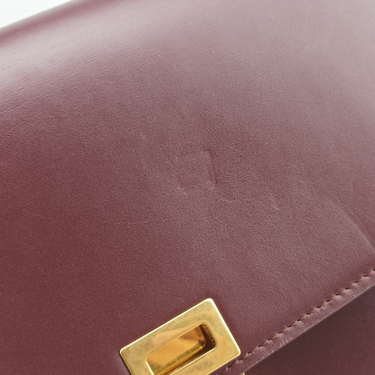 Pre-owned Celine Classic Box Burgundy Leather  shoulderbag | stylenewstar