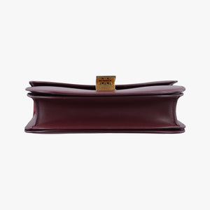 Pre-owned Celine Classic Box Burgundy Leather  shoulderbag | stylenewstar
