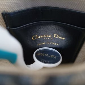 Vintage Christian Dior Saddle Phone holder Navy jacquard×Leather  shoulderbag | stylenewstar