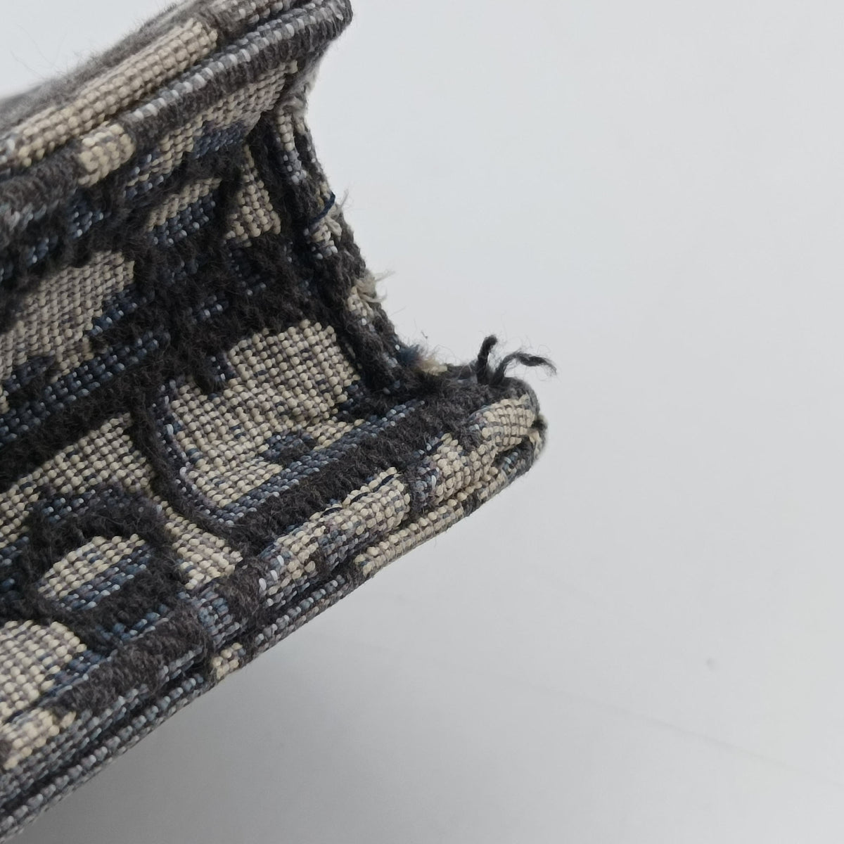 Vintage Christian Dior Saddle Phone holder Navy jacquard×Leather  shoulderbag | stylenewstar
