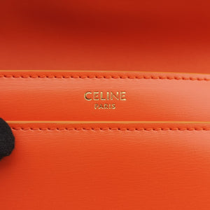 Pre-owned Celine Chain Claude Triomphe Orange Leather  shoulderbag | stylenewstar