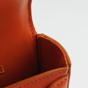 Pre-owned Celine Chain Claude Triomphe Orange Leather  shoulderbag | stylenewstar